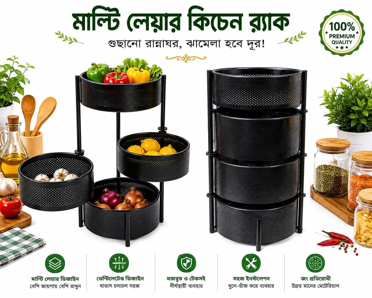 3 layers Organizer Kitchen Rack