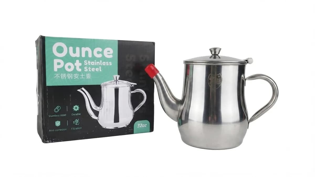 Stainless Steel Ounce Pot /Oil Strainer 32oz